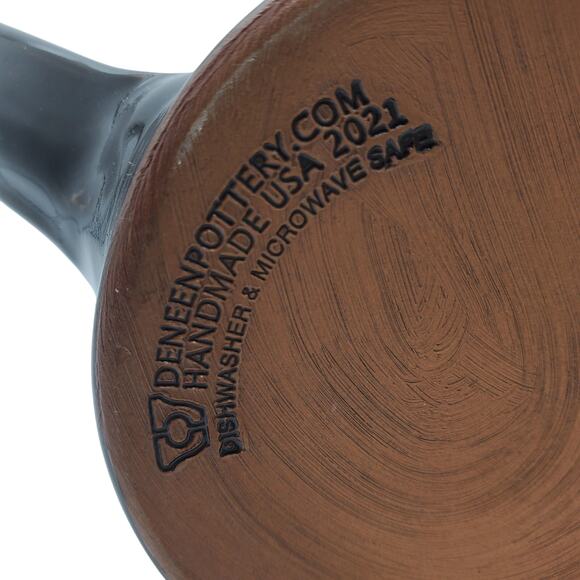 Verena Street Coffee Mug 14oz Deneen Pottery Black Brown Red Drip Glaze Cup 2021 - Picture 10 of 10